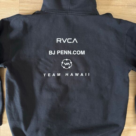 RVCA Bj Penn UFC Ichi Ban Team Hawaii Black Hoodie Size XL Octagon MMA BJJ Fight - Picture 8 of 9